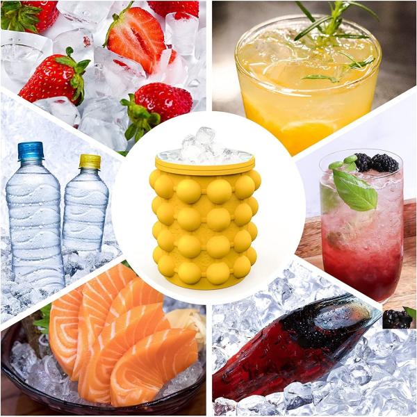 Stocked Modern Design Silicone Ice Cube Bucket for Space Saving Food Grade Material