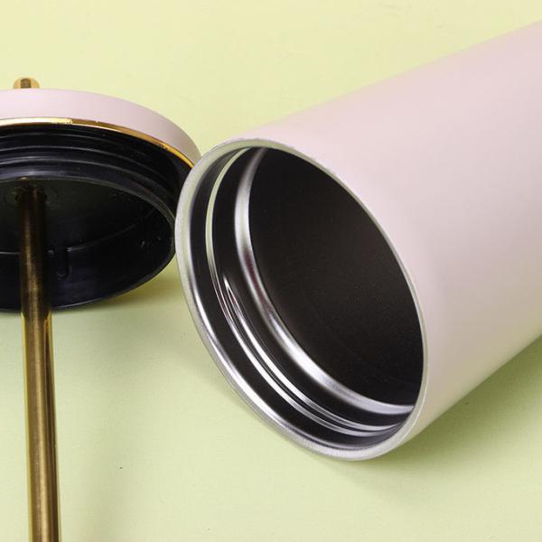 Insulated Tumbler With Lid And Straw , Stainless Steel Vacuum Insulated Tumbler Eeps Cold For 24 Hours , 100% Leak Proof Fits In Car Cup Holder