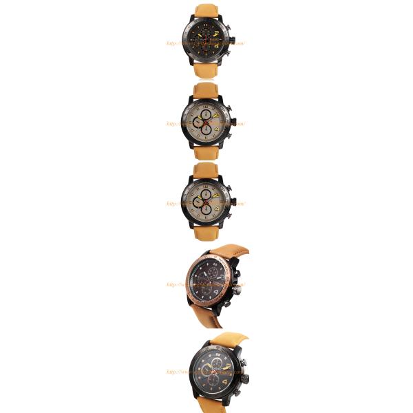 Brown Leather Watch Retro Watches for Man Business Watch 3 Subdials Quartz Analog Watches