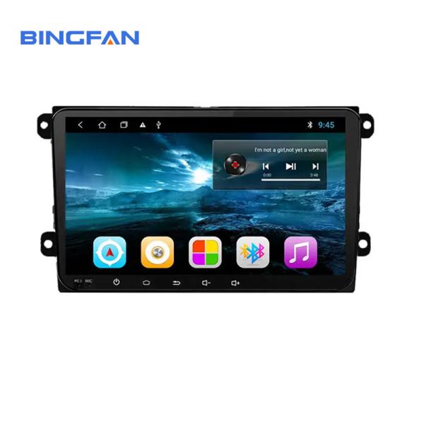 Double Din Volkswagen Touch Screen Radio 9 polegadas 4 núcleo 1GB + 16GB