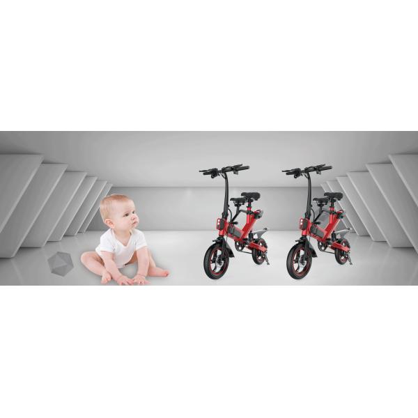 Customized Logo Folding Electric Bicycle , 25KM / H 14 Inch Pedal Assist Electric Bike