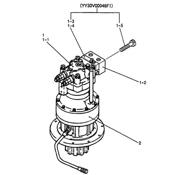 Мотор качания запасных частей YY15V00004F1 YY15V00005F1 экскаватора SY135 Sany гидравлический