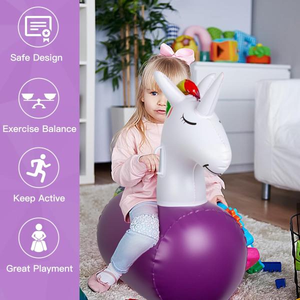 Unicorn And Dino Hopping Toys Inflatable Ride On Bouncer Hopper Horse For Performance