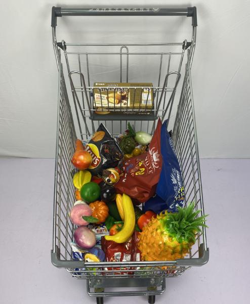 125L Conventional Metal Shopping Trolley Grocery Cart Australian Style PU Wheels CE Certificate