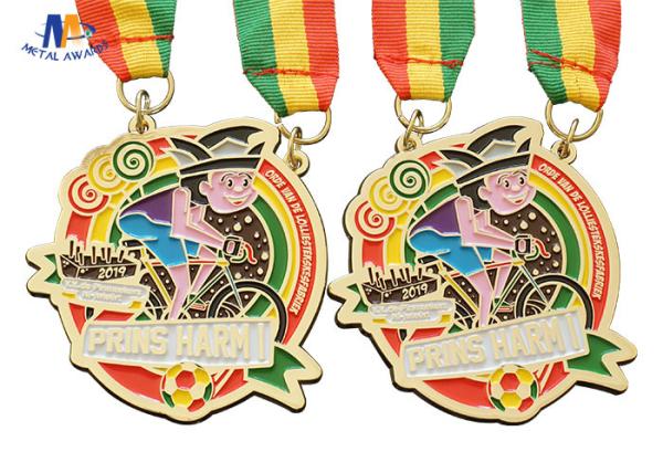 Carnival Medaillen Metal Award Medals Colors Filled With Woven Ribbon Varnish Finish