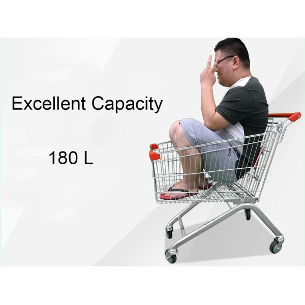 Zinc Powder Coating Supermarket Shopping Trolley Cart With Flexible Wheel