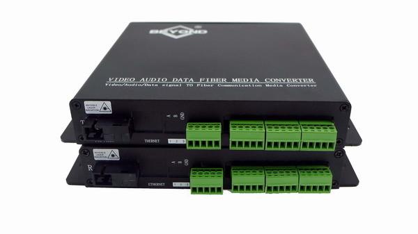 TV Production Live Streaming And Camera Accessories 8 BIDI Contact Closure To Fiber Optical Converter