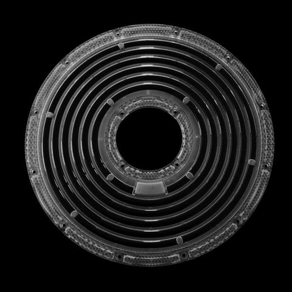 60°/90°/120° Disponible 3030LED Seis anillos 150W Iluminación LED Lente a prueba de agua para la luz redonda alta bahía