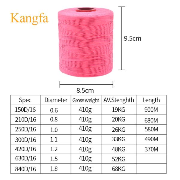 Окрашенный текстурированный рисунок 1000м 150D Восковая нить для швейной кожи