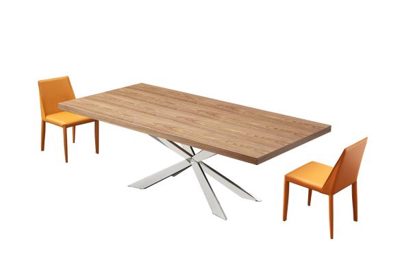 Wholesale luxury modern rectangular dining table set with wood top modern dining table set