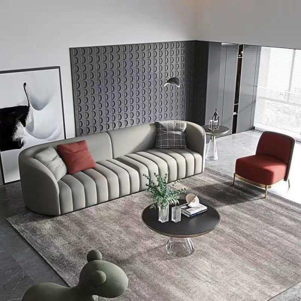 Sofá de couro genuíno moderno personalizado da mobília do hotel de luxo