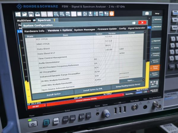 67 GHz Ultra Wideband Signal Spectrum Analyzer Rohde & Schwarz FSW67