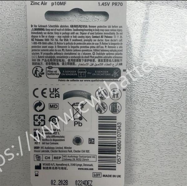EXTRAPOWER A10 1.45V Hearing Zinc Air Button Batteries Black Label Small Battery