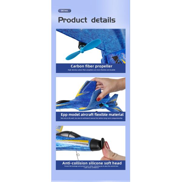 Fixed Wing Glider Fall Electric Outdoor Foam Plane for Overall dimensions cm 83*37*60