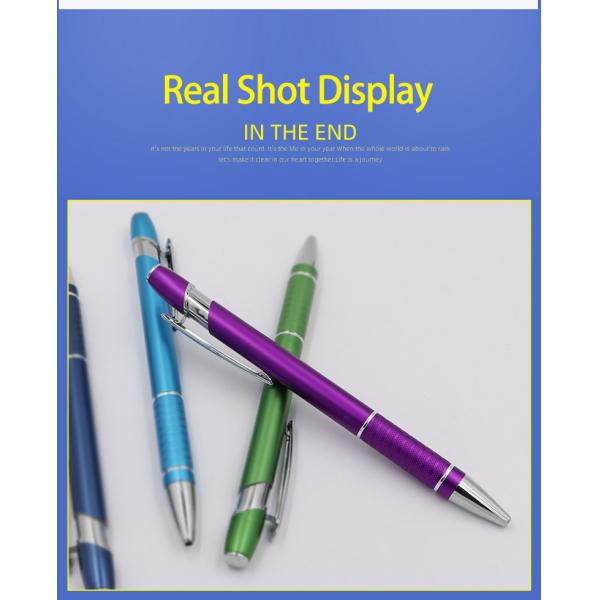 Multi Colors Press Metal Ballpoint Pen 1.0mm Anti-Slip Pen Grip Click Ball Pen