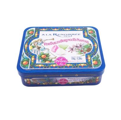 Rectangular Hinged Candy Tin Can For Gift Giving Custom Tin Container With Stackable Lid
