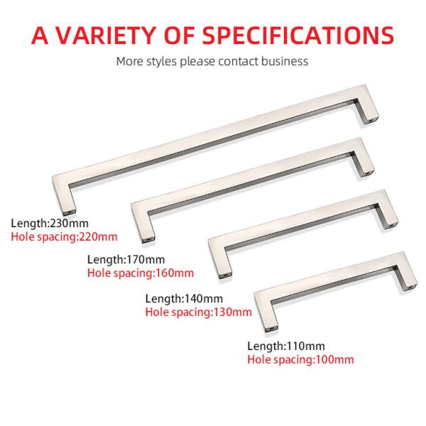Portão de mão de armazenamento de aço inoxidável para portas de armário
