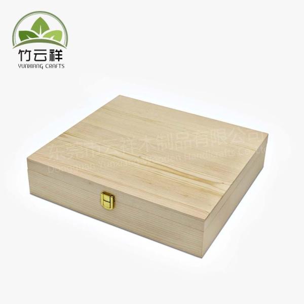 Simply Pine Wood Aromatherapy Oil Storage Box Mooncake Gift Box With Metal Hinge