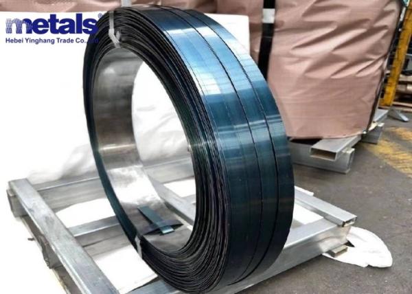 Faixa de embalagem de aço metálico preto azul 0,5x16 mm 0,5x19 mm 0,8x32 mm 0,9x25 mm
