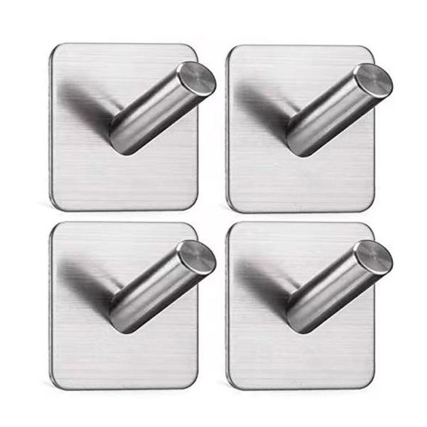Non-Punching Heavy Duty Stainless Steel Sticky Hangers Wall Hooks Adhesive Hooks