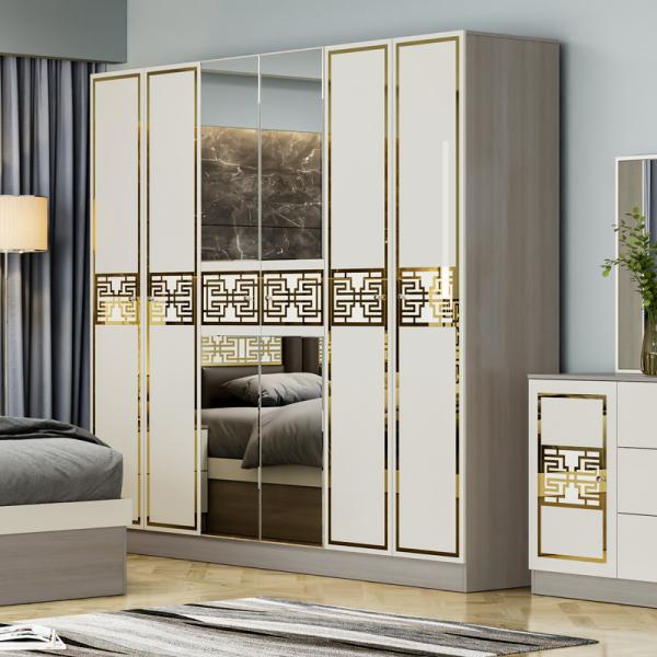 Contemporary Simple Wooden Frame King Size Bed Master Room Complete Double Home Luxury Modern Bedroom Furniture Set