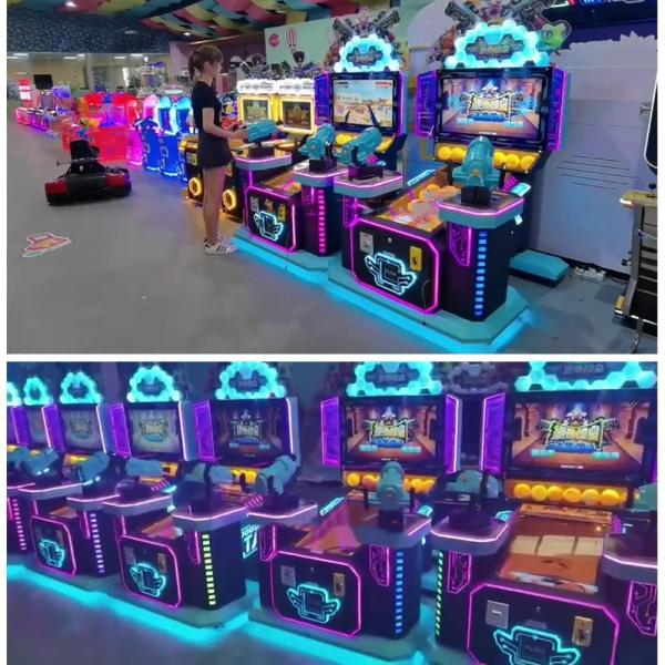 Crianças Pusher Arcade Shooting Gun máquina de jogo adequado para idades 8 anos Todos os tipos de plugue