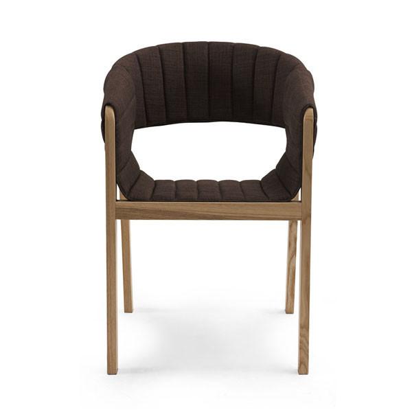 Leisure time Furniture used white ash solid wood legs with Brown Fabric cushion