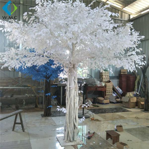 Plastic White Artificial Ficus Tree For Christmas Wedding Decoration