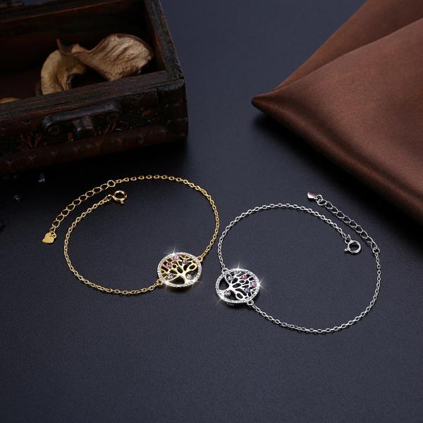 Дерево браслетов ювелирных изделий жизни стерлинговых серебряных