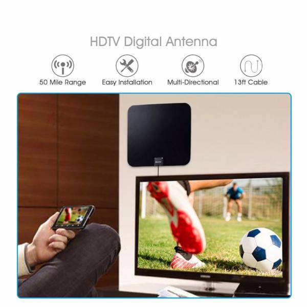 Black ABS USB HDTV ANTENNA WITH AMPLIFIER SIGNAL BOOSTER INDOOR
