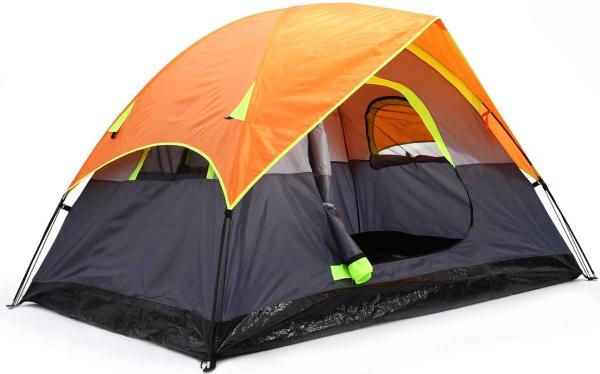 Portable PU1000mm 2 Room 2 Person Outdoor Tent For Camping