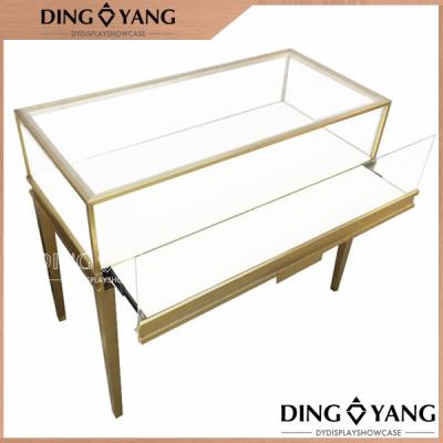 OEM Rectangular Vitrine de Jóias de Aço manchado