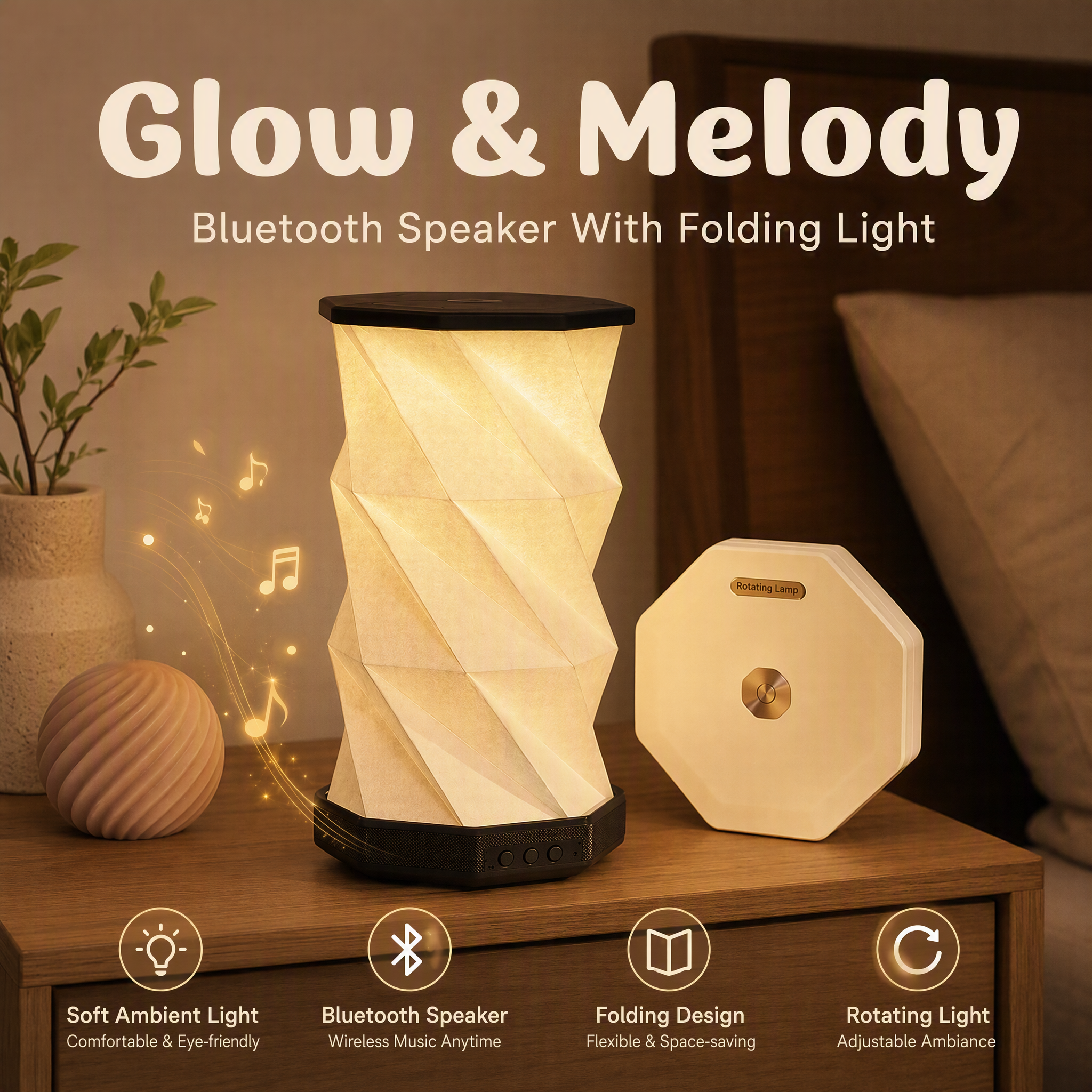 Kabellose Faltbare Origami-Papierlampe USB-Aufladung Touch-Steuerung Dimmbare LED Tragbare Nachtlampe für Outdoor-Camping Geschenk