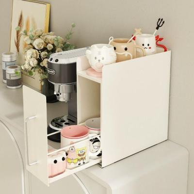 Two Layer Dust Proof Cup Countertop Storage Cabinet Rack