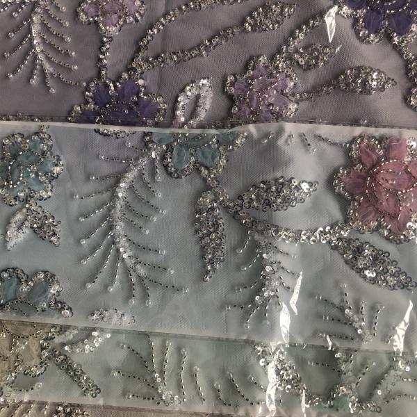 High Quality Customizable Luxury 3D African Beaded Embroidery Lace Fabric for Women's Dress Party Dress