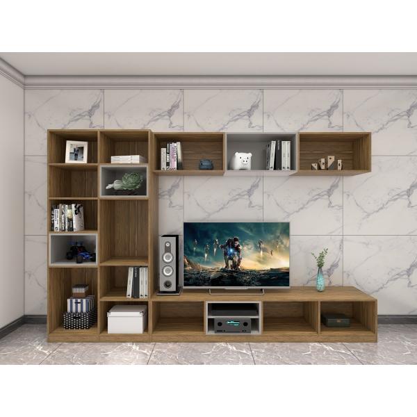 On Wall Cabinets Display Shelves By Melamine Board With Glass Racks And Floor Stand In Apartment Living Room Furniture