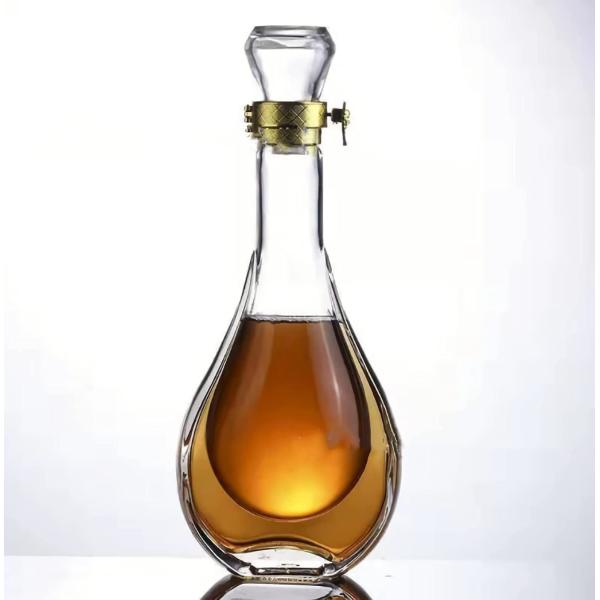 Home Bar Gift 500ml Capacity Whisky Bottle with Sealed Glass Stopper Decal Surface
