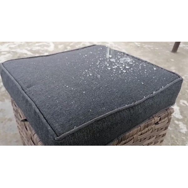 6 Pieces Patio Dining Set All Weather Wicker Furniture Steel Frame Rattan Dining Table and Chair Poly Wooden Table Top
