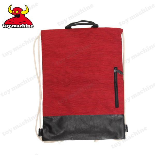 Red Color Cloth Cinch Bags , Letter Pattern Small Fabric Bags With Drawstring