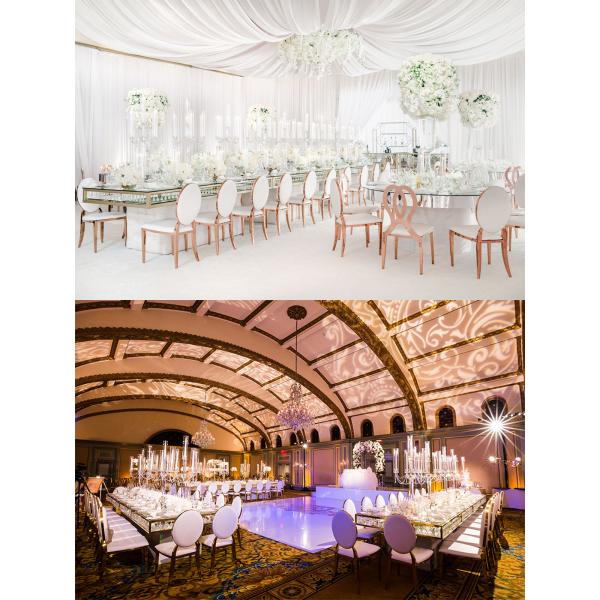 Cushioned Modern Event Stainless Steel Chair And Table Circle Back For Banquet Wedding