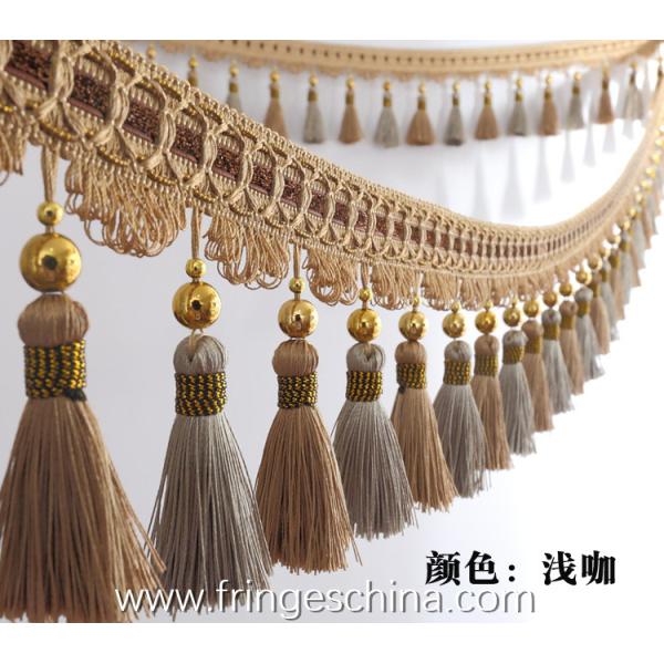 Handmade fashionable chain beads lace tassels fringes for curtain/sofa/pillow/stage decoration