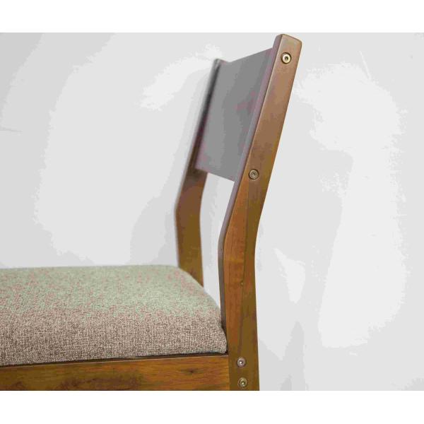 Walnut Solid Wood Dining Chair With Cushion Sloping Back