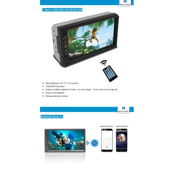 7инч игрок автомобиля Мп5 с игроком стерео автомобиля Блуэтоотх