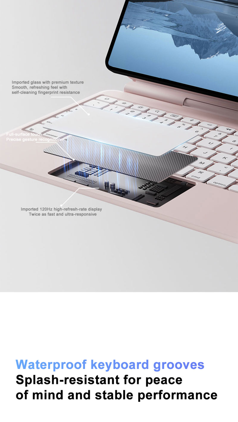 Aluminum Alloy Waterproof Ultra-Slim Backlit Keyboard Case for iPad 11/12.9/13 BT Smart Keyboard Cover OEM Supported