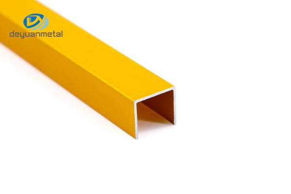 2.4m Length Aluminium Channel Profiles Electrophoresis Treatment Gold Color For Wall Floor Decoration