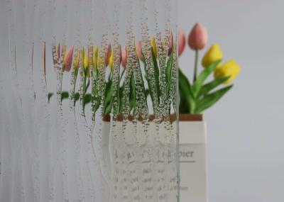 Clear Flower Fused Stained Glass Embossed Patterned