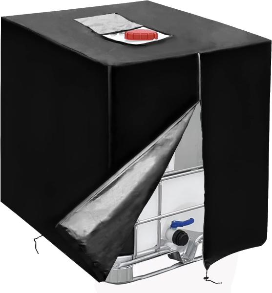 IBC Tote Cover With Zipper, 275 Gallon 1000L Outdoor IBC Tote Sunshade 210D Oxford Cloth Cover Waterproof Sun-Proof