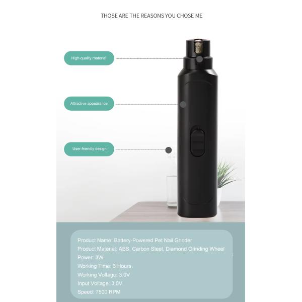 White / Green / Black Pet Cleaning Tools Customized Pet Nail Grinders