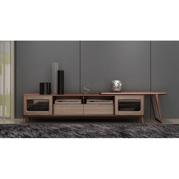 2017 New Walnut Wood Furniture Design Living room sets Long TV Stand &  Floor Cabinets
