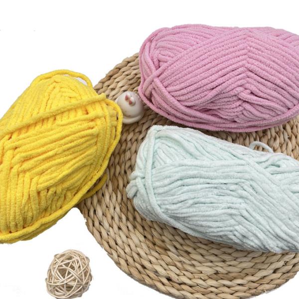 1/0.75NM Polyester Chenille Yarn Hand Knitting Dull Snow Yarn For DIY Crafts